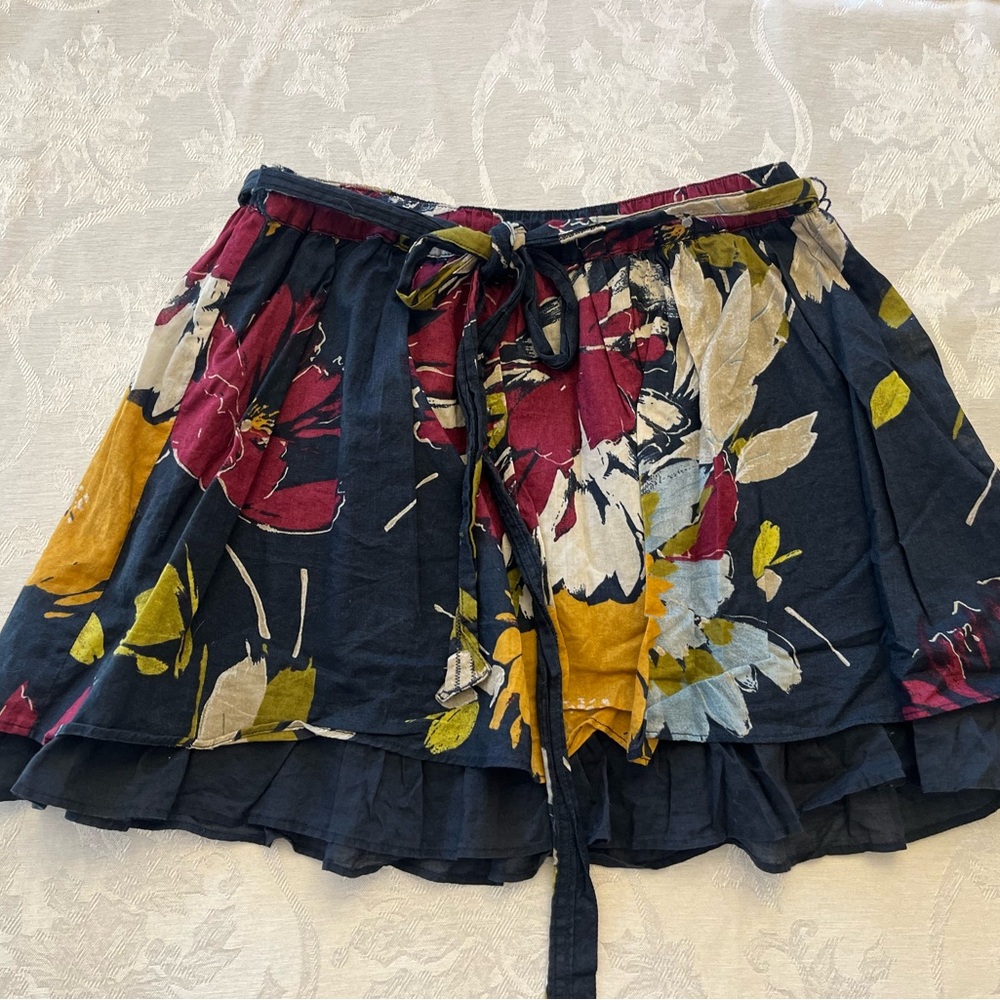 Abercrombie & Fitch Navy Floral Skater Skirt